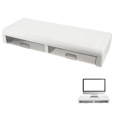 Imagem de Multi-Function Computer Monitor Riser with Drawer Desktop Heightening Stand for Neck Support and Eye Comfort Monitor Storage Organizer for Home Office