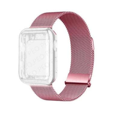 Imagem de Pulseira De Metal Com Fecho Magnético Para Apple Watch, 45mm 44mm 38mm
