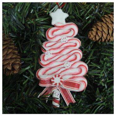 Imagem de Kit 10 Enfeite Pendente Para árvore De Natal Pinheirinho 13,5cm