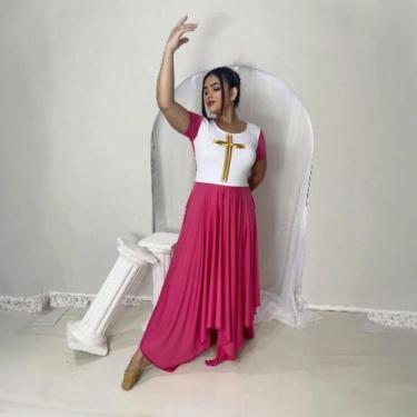 Imagem de Vestido de Dança Coreografia Plus Size Cruz Moda Evangélica - MISS FLO