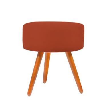 Imagem de Puff Puf Banqueta Redondo Para Camarim Suede Pés Palito Cor:terracota