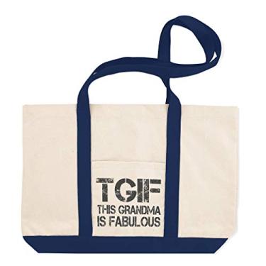Imagem de Sacola de compras de lona Tgif This Grandma Is Fabulous B Fabulous Grandma Beach for Women Gifts, Apenas design azul royal, One Size