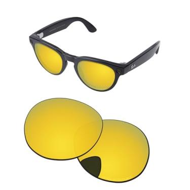 Imagem de PapaViva Lentes de substituição para óculos Ray-Ban Meta Headliner RW4009 50 mm AI - Fotocromática, Antiembaçamento e Lente Anti-Luz Azul, Ouro 24K, RW4009 50mm