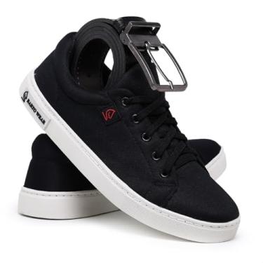 Imagem de kit sapatenis resitente lona confortavel + cinto dupla face (PRETO, BR, Adulto, Numérico, 39)