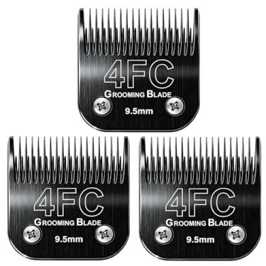 Imagem de MEMIRY 3 peças de lâminas removíveis tamanho 4FC, compatíveis com Andis, Oster A5, Wahl KM10 Series Clippers, comprimento de corte 9,5 mm, preto (4FC 9,5 mm, 3 peças)