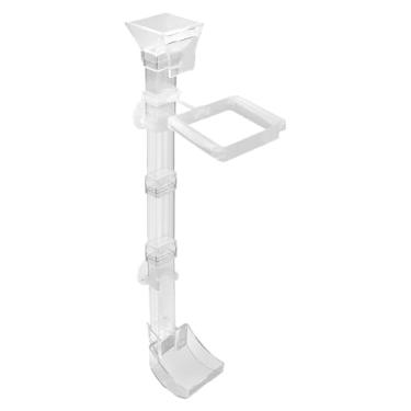 Imagem de Alimentador de comida de peixe, alimentador de tanque com escova de limpeza e colher de medição - suprimentos de tubo de alimentos antidispersão para lago, férias em casa, homens e mulheres