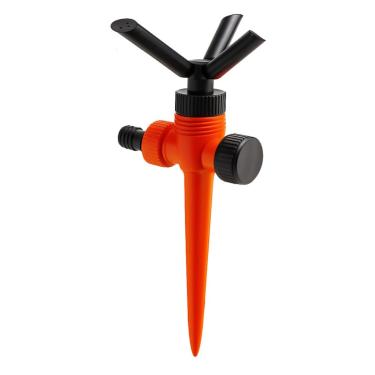 Imagem de Irrigador Giratório Aspersor Plástico 3 Jatos Jardim Quintal Horta Grama Gramado Campo Agricultura