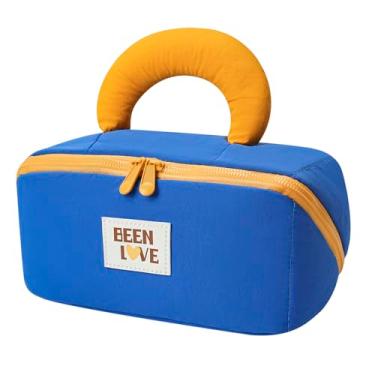 Imagem de RSRSLEII Bolsa de maquiagem de viagem, bolsas de cosméticos de grande capacidade para mulheres, bolsa de maquiagem portátil à prova d'água com organizador de pincéis, bolsa de higiene plana aberta com