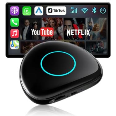 Imagem de CarPlay sem fio e Android Auto Ai Box, 4G LTE, para unidades de cabeça automotiva com fio CarPlay/Android