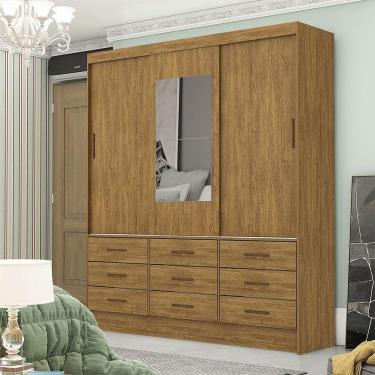 Imagem de Guarda Roupa Sevilha 3pts 9gav Com Espelho Carioca Móveis Cinamomo