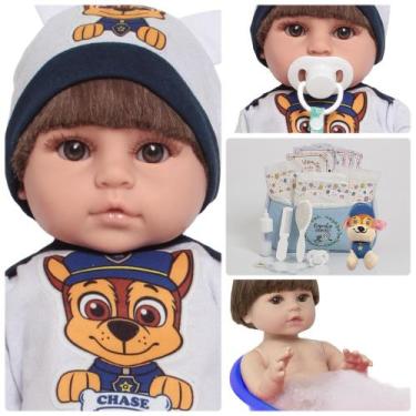 Imagem de Bebê Reborn Boneco Masculino Recém Nascido Enxoval Completo - Cegonha 