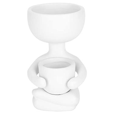 Imagem de Phefop Vaso de Flores Em Forma Humana, Recipiente Pequeno de Cerâmica para Suculentas, Plantas de Ar, Moderno, Artístico, Decoração Interna e Externa, Casa, Escritório, Varanda
