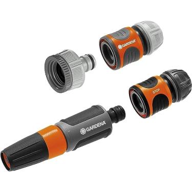 Imagem de Kit Básico de Irrigação e Limpeza GARDENA | Mangueiras 1/2” e 5/8” | Torneiras G 1” e G 3/4” | 18291-20