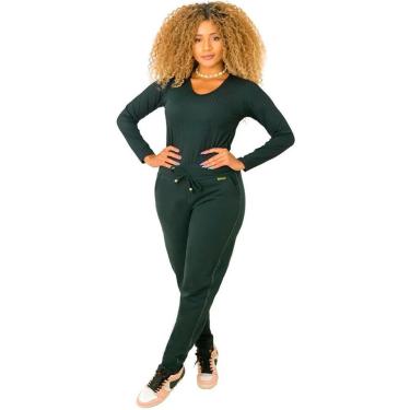 Imagem de Calça Jogger Moletinho Feminina Faixa Com Bolso Preta-Feminino