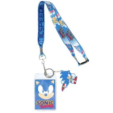 Imagem de Cordão de identificação Sonic The Hedgehog Sonic Speed Breakaway com chaveiro de metal