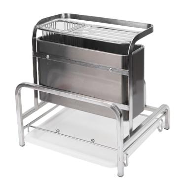 Imagem de TOPINCN Organizador de Facas de Tábuas de Corte, Rack de Secagem de Utensílios de Cozinha de Aço Inoxidável, Organizador de Tampa de Panela, Armazenamento de Talheres para Pauzinhos,