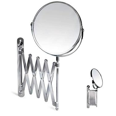 Imagem de LMJYU Espelho de parede para banheiro, espelho de maquiagem de banheiro, ampliação 3x, espelho de ampliação dupla face montado na parede espelho de ampliação giratório espelho cosmético acabamento