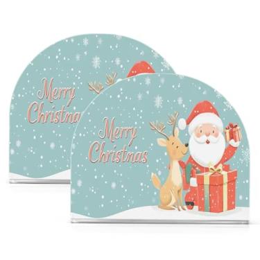 Imagem de Wassud Elegante porta-guardanapos de acrílico de veado de Natal, dispensador de guardanapo de papel moderno em forma de U para mesa, cozinha, sala de jantar, bancada 2 peças (comporta 50-60