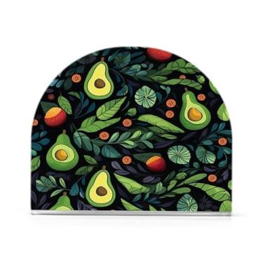 Imagem de Wassud Porta-guardanapos acrílico de abacate aquarela, dispensador de guardanapo de papel moderno em forma de U para mesa, cozinha, sala de jantar, bancada 1 peça (comporta 50-60 guardanapos)