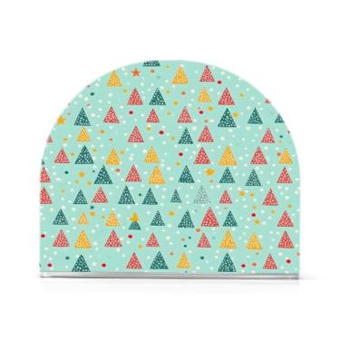 Imagem de xigua Porta-guardanapos de árvore de Natal para mesas, porta-guardanapos de papel de placa acrílica elegante, dispensador de papel de seda independente moderno para jantar, sala de estar, festa461