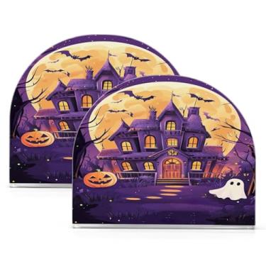 Imagem de Wassud Porta-guardanapos de acrílico Full Moon House, moderno dispensador de guardanapos de papel em forma de U para mesa, cozinha, sala de jantar, bancada 2 peças (comporta 50-60 guardanapos)