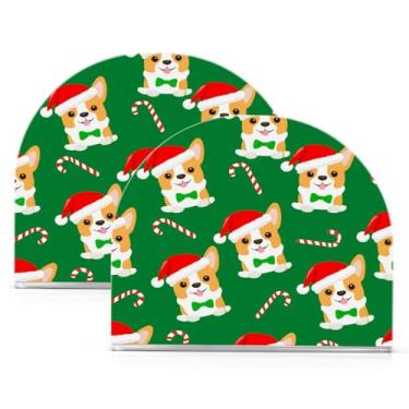 Imagem de Wassud Porta-guardanapos de acrílico para cães de Natal, dispensador de guardanapos de papel moderno em forma de U para mesa, cozinha, sala de jantar, bancada 2 peças (comporta 50-60 guardanapos)