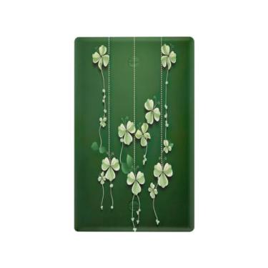 Imagem de Wassud Placa de cobertura de interruptor de luz com corrente de trevo de quatro folhas, capas de tomadas duplas, placa de parede, decoração de casa, sala de estar, quarto, decoração