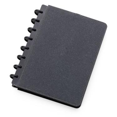 Imagem de Caderno de Anotações com Porta Caneta e Porta Cartões – Capa Dura em Material Sintético, Miolo 80 Folhas Pautadas Bege Destacáveis – Elegante e Funcional (22,3x18cm)