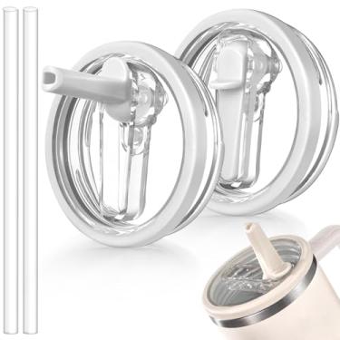 Imagem de ANTAND Pacote com 2 tampas de substituição à prova de vazamento 1,134 g para acessórios Stanley Cup, tampas à prova de vazamento para Stanley Quencher H2.0, capa de canudo à prova de poeira para copos