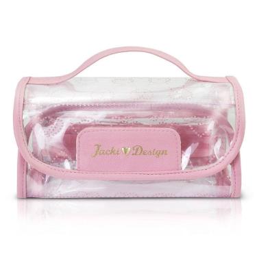 Imagem de Necessaire Rocambole Transparente Jacki Design - Love Rosa