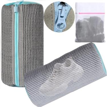 Imagem de Bolsa de roupa para sapatos para máquina de lavar, 2 sacos de sapatos Unbloo para máquina de lavar e 1 saco de lavanderia, bolsa de máquina de lavar sapatos, bolsa de tênis, bolsa de limpeza de