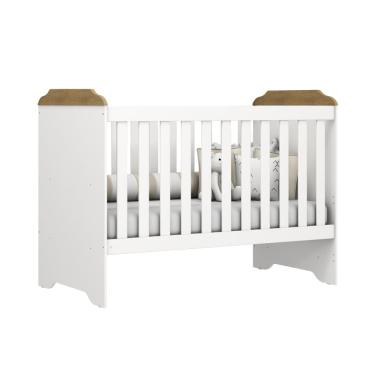 Imagem de Berço Mini Cama Carolina Baby Mel 3 em 1 com Suporte para Mosquiteiro e 133cm de Largura - Branco/Bétula