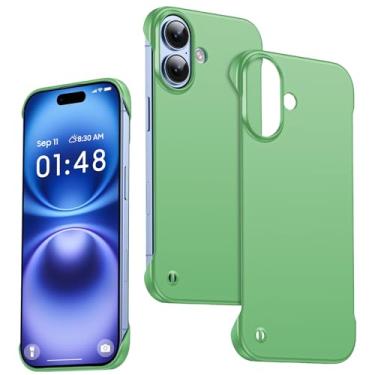 Imagem de GRECAZO Capa ultrafina fosca projetada para iPhone 16 sem moldura 15.5 cm fina minimalista leve fosca capa protetora sem bordas - verde claro