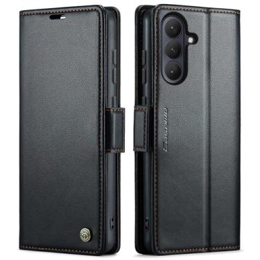 Imagem de owlhold Capa carteira para Samsung Galaxy S26, capa magnética flip, bloqueio RFID, 3 porta-cartões, suporte, couro PU moderno, capa de telefone TPU à prova de choque para Samsung Galaxy S26 6,2