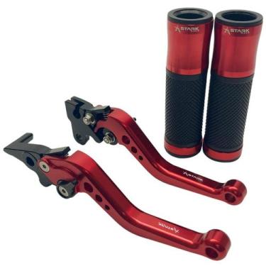 Imagem de Kit Manopla Luva Manete Esportivo Stark Honda Cb 300r, Vermelho