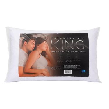 Imagem de Travesseiro King Sintético 50x90cm Extra Largo Primavera Fibram Branco