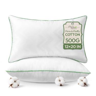 Imagem de Ashler Home Deco Conjunto de 2 almofadas de cama de 30,5 x 50,8 cm, capa de travesseiro premium retangular com capa de algodão para sofá, sofá e sala de estar