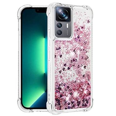 Imagem de Capa protetora com Xiaomi 12T Pro Glitter Sparkle Gold, capa de telefone de luxo Xiaomi 12T Pro Xiaomi 12T Capa protetora de silicone brilhante anti-arranhões (ouro rosa)