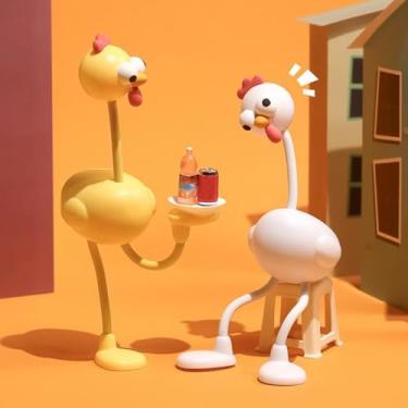 Imagem de DMXGJD Luz noturna divertida de galinha de forma mutável de 2026, mini luz noturna de frango articulável, ajustável em 3 níveis, adequado para enfeites de quarto e escritório, decorações de Natal