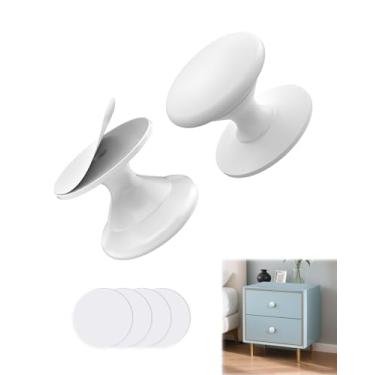 Imagem de Anobeyi Puxadores autoadesivos de gabinete, puxadores de gaveta autoadesivos de liga de alumínio para armários de cozinha, armários, cômodas, armários, portas de vidro deslizantes - instalação de