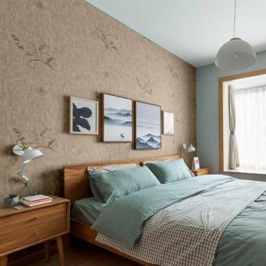 Imagem de Papel de Parede Adesivo PVC, Estampa Floral com Linhas, Material Polipropileno de Vinil, 5 Metros x 45cm, Lavável, Fácil Aplicação