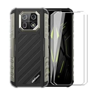 Imagem de WDMYLFTW Capa para Ulefone Armor 22 + [pacote com 2] Película protetora de tela de vidro temperado - Capa protetora de TPU (Poliuretano Termoplástico) macio e flexível à prova de choque para Ulefone