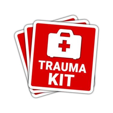 Imagem de Kit de 3 peças adesivo engraçado caixa de primeiros socorros presente de resposta de emergência para segurança kit de emergência médica trauma adesivos adesivos profissionais de saúde carro decalque