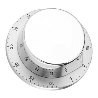 Imagem de GLOGLOW Temporizador de Aço Inoxidável, Base Magnética, Temporizador de Contagem Regressiva Mecânica para Cozinhar e Assar, Prata, de Cozinha Manual de 3,1 X 1, Polegadas, Nan (Prata)