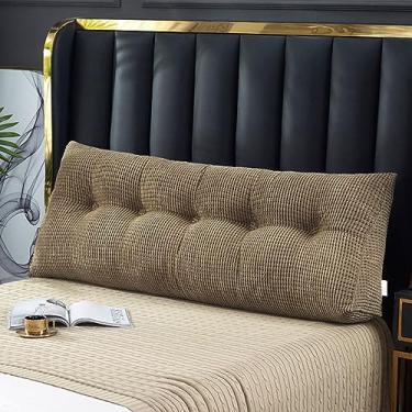 Imagem de Almofada triangular para cabeceira com capa removível, almofada lombar para leitura triangular, almofada de cabeceira de cunha de cor sólida para cama, sofá, quarto, café, 120 x 50 x 23 cm
