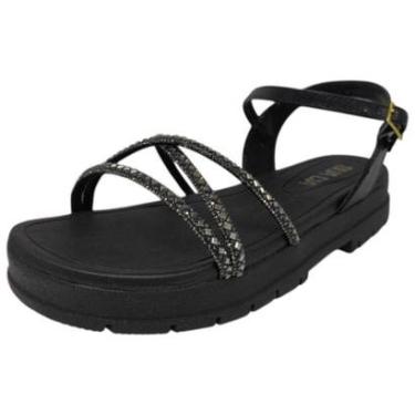 Imagem de Sandália Feminina Palmilha Macia Tiras com Strass Sua Cia-Feminino