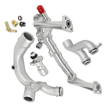Imagem de ORIVIN Kit de sistema de tubo de água de refrigeração de metal para Land Rover LR4 Range Rover Sport e Jaguar XF XJ XE 3.0L V6 Substituição para LR075991, LR092992, LR028136, LR049990