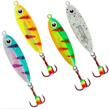 Imagem de Dovesun Colheres de chocalho de pesca no gelo, iscas de pesca no gelo, acessórios de equipamentos presentes para walleye robalo, peixe-gato, truta, tobogã, 3 peças