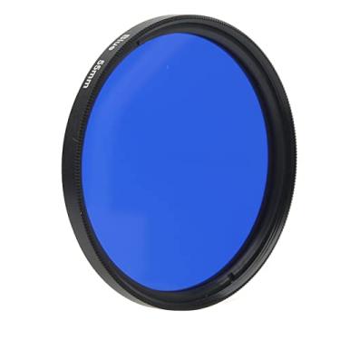 Imagem de Cryfokt Filtro de Lente Colorida Premium de 55 Mm para Câmera, Filtro de Vidro óptico à Prova de Arranhões para Fotografia de Alta Definição, Moldura de Alumínio Leve, Ideal para Fotografia de (Azul)