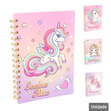 Imagem de Caderno Espiral 58FL Design de Unicórnio - Tudo em Caixa
